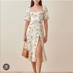 NWOT Reformation Belgium Linen Maxi Dress in Citron